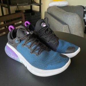 Used Women’s Nike Joyride Run Flyknit (Black, Blue, & Purple) Running Shoes